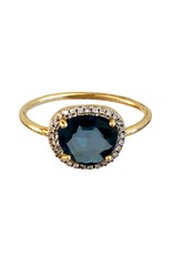 Bo Gold Ring - Gold - London blue Topaz - Diamonds