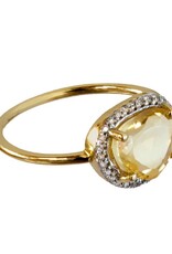 Bo Gold Ring - Goud - Citrien - Diamantjes