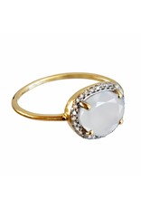 Bo Gold Ring - Gold - Natural calcedony - Diamonds