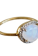 Bo Gold Ring - Goud - Maansteen - Diamantjes