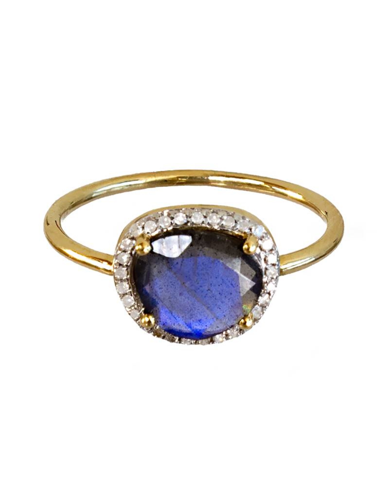 Bo Gold Ring - Gold - Labradorite - Diamonds