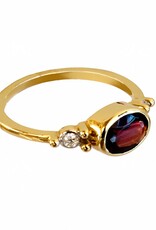 Bo Gold Ring - Goud - Hessoniet Granaat - Diamant