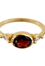 Bo Gold Ring - Goud - Hessoniet Granaat - Diamant