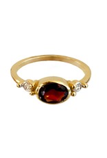 Bo Gold Ring - Gold - Hessonite Garnet - Diamond