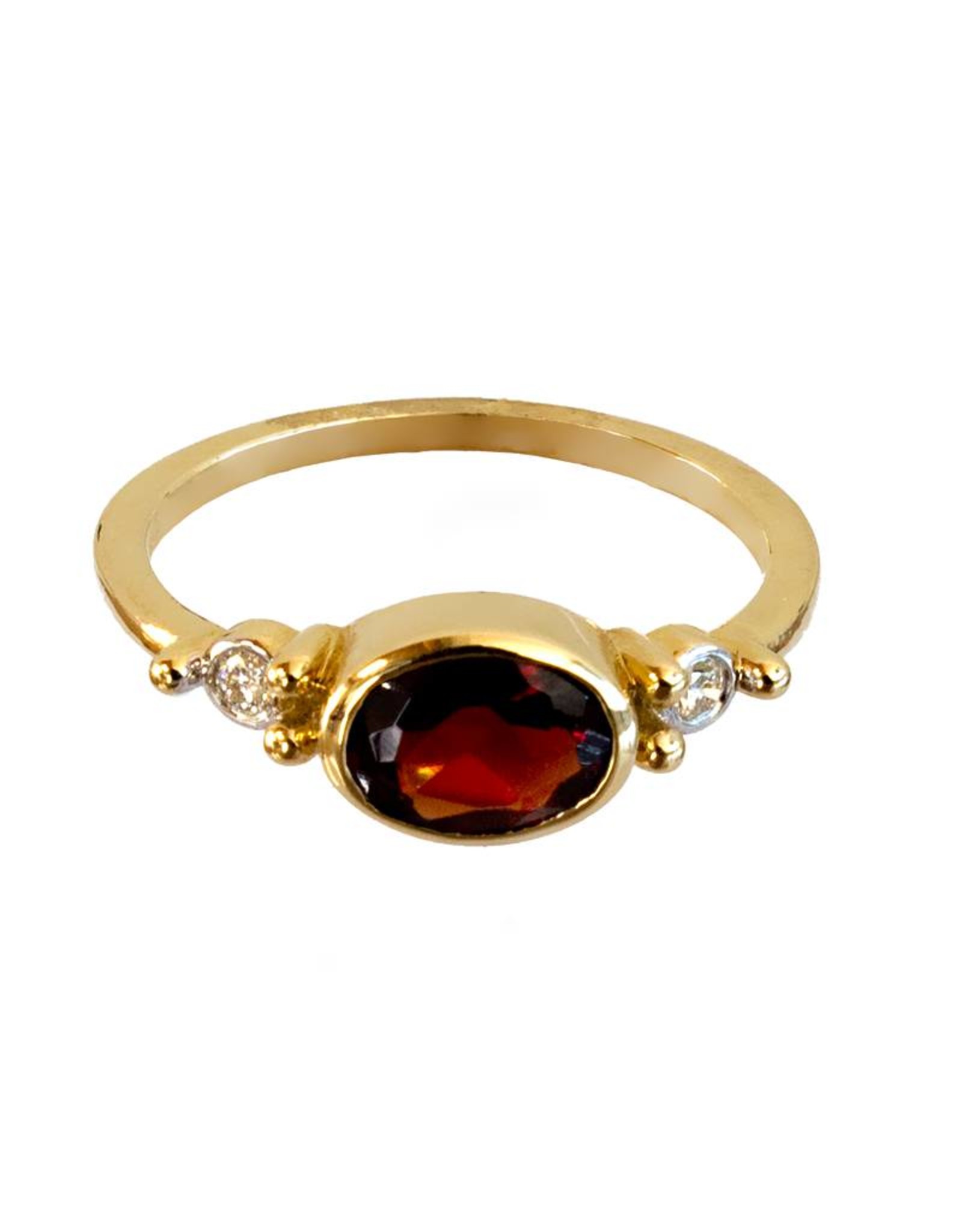 Bo Gold Ring - Gold - Hessonite Garnet - Diamond