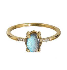 Bo Gold Ring - Goud - Labradoriet