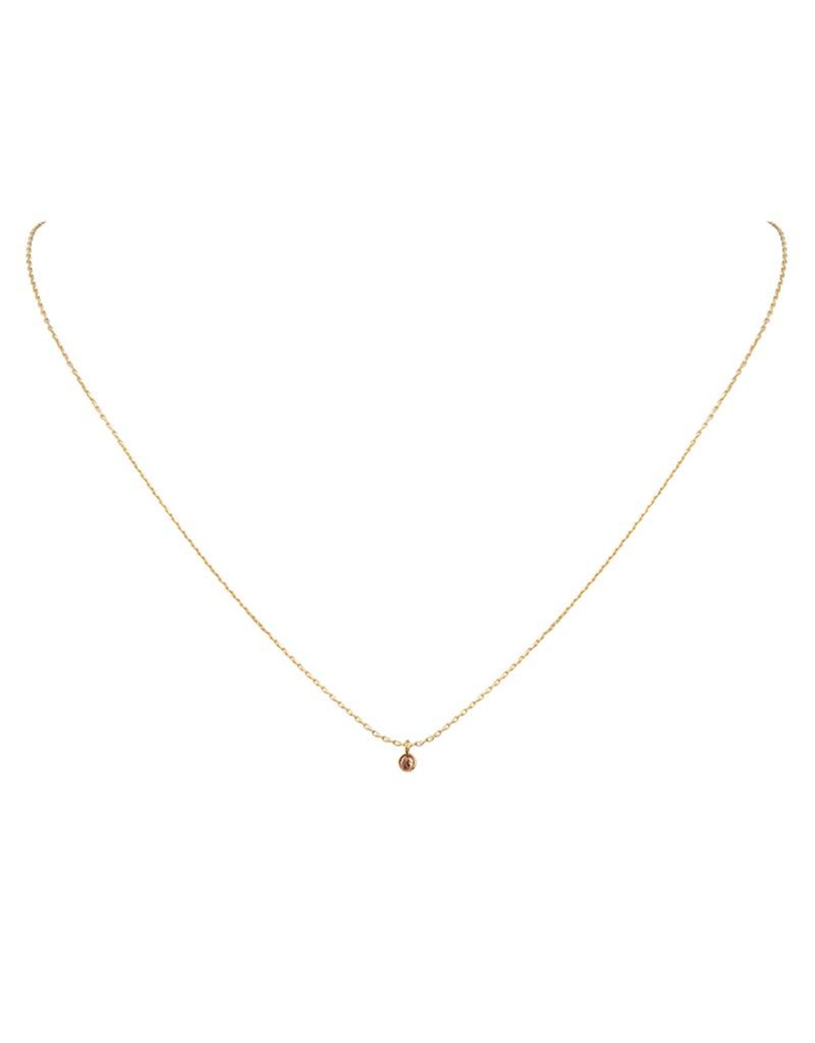 Bo Gold Necklace - Gold - Champagne diamond