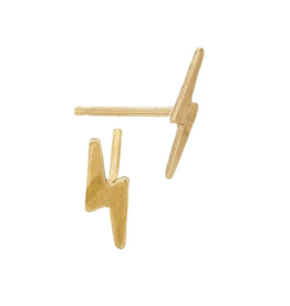 Bo Gold Earrings - Gold Lightning bolt
