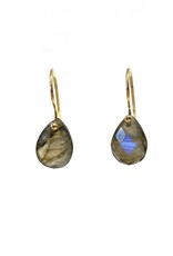 Bo Gold Earrings - Gold - Labradorite
