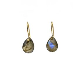 Bo Gold Earrings - Gold - Labradorite