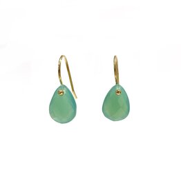 Bo Gold Oorbellen - Goud - Chalcedoon