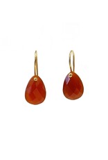Bo Gold Earrings - Gold - Dark Carnelian