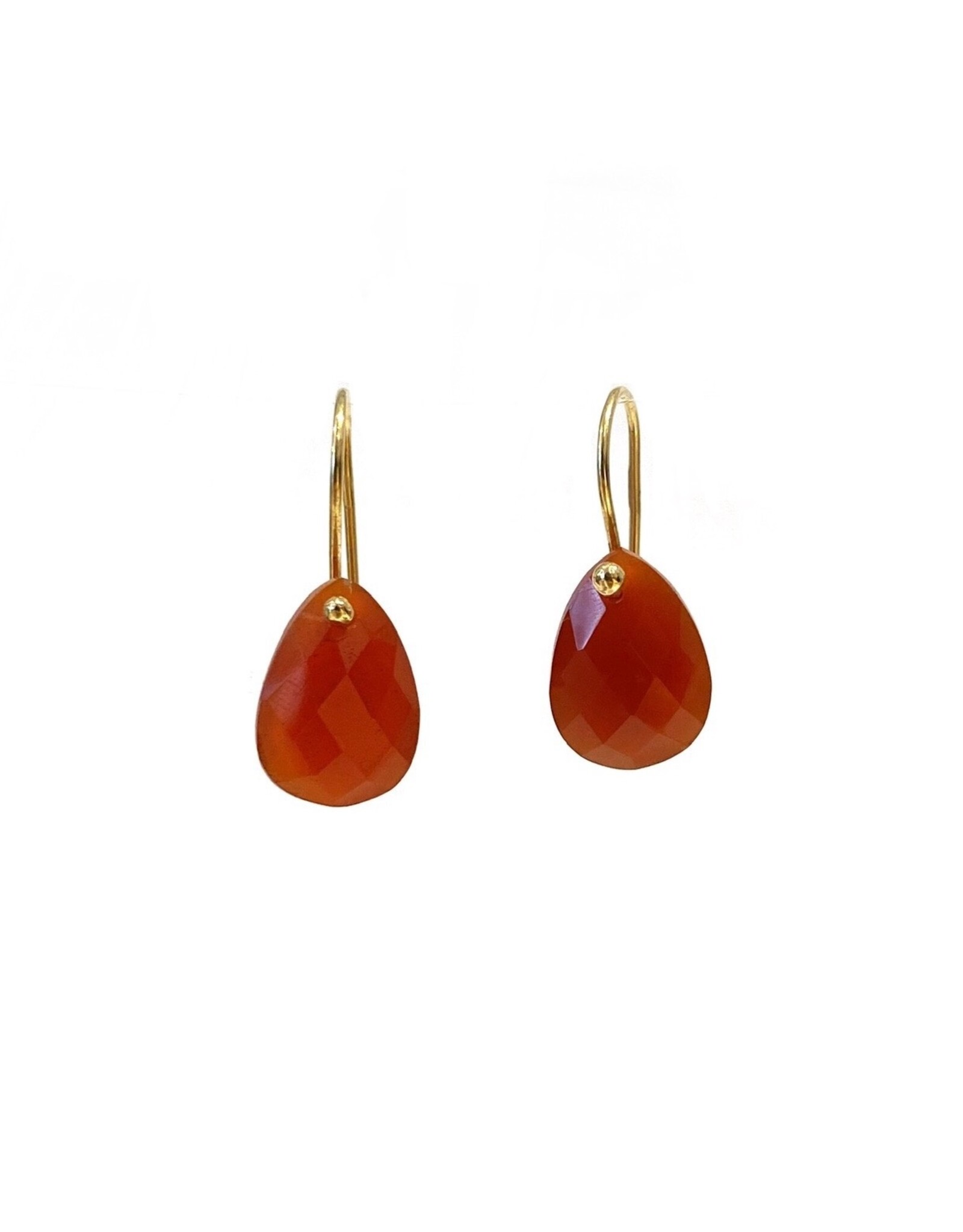 Bo Gold Earrings - Gold - Dark Carnelian