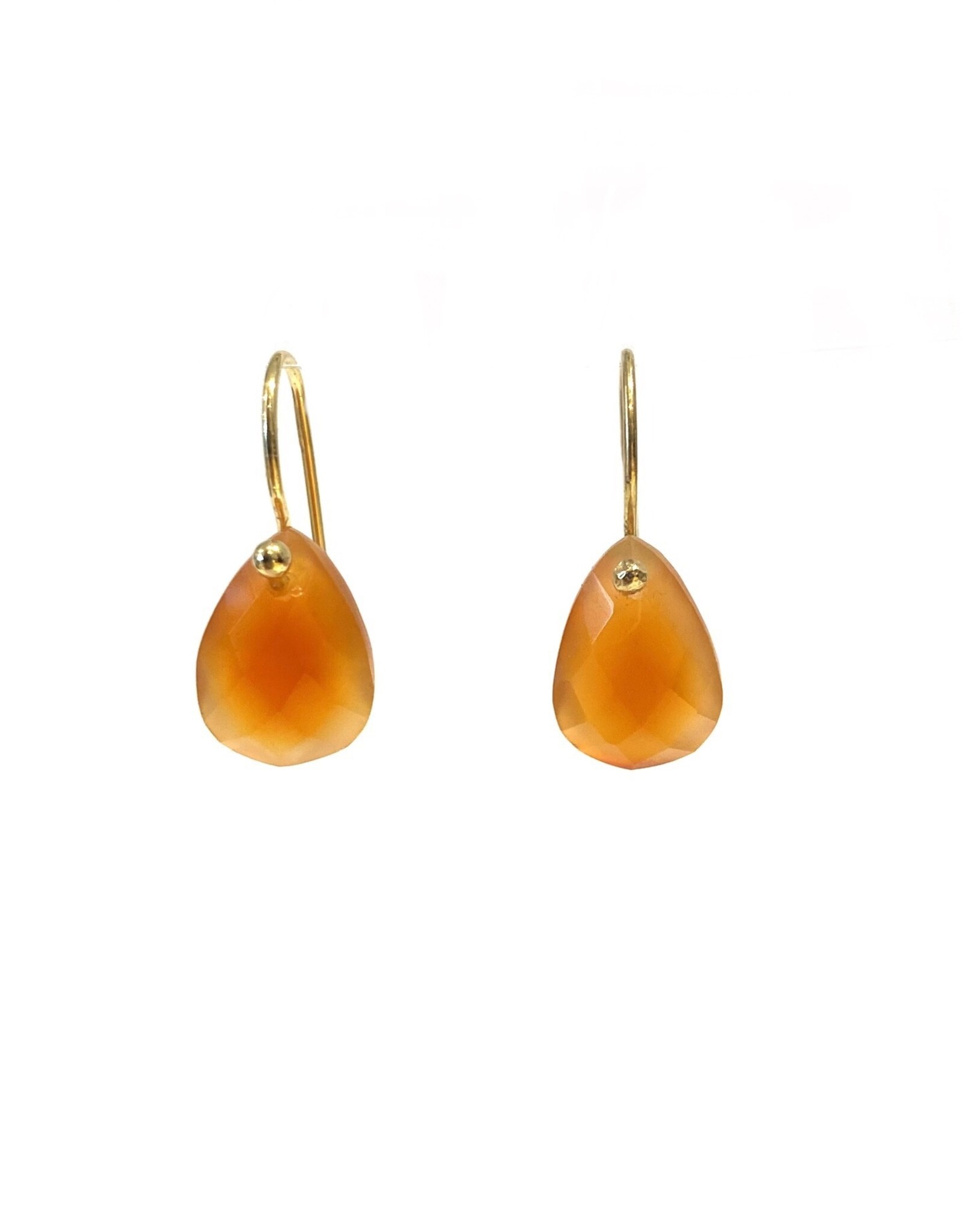 Bo Gold Oorbellen - Goud - Carneool licht