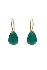 Bo Gold Oorbellen - Goud - Groene Onyx