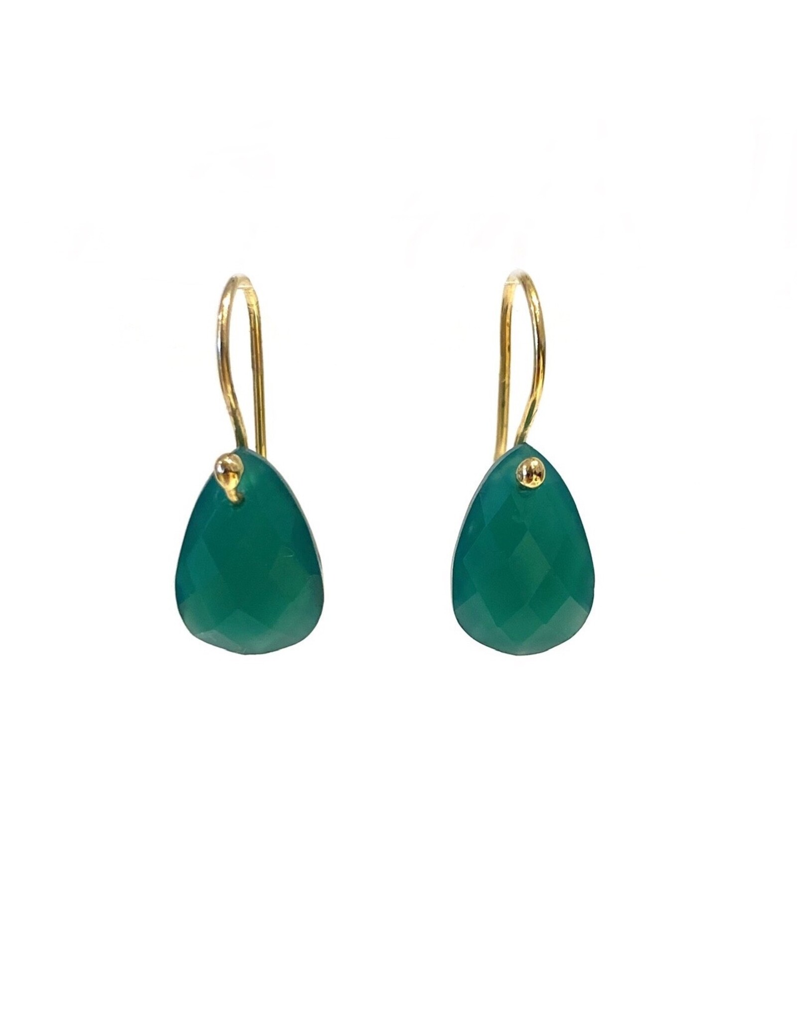 Bo Gold Oorbellen - Goud - Groene Onyx