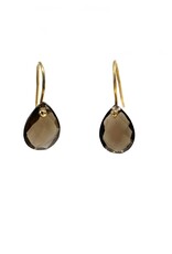 Bo Gold Earrings - Gold - Smokey Quartz