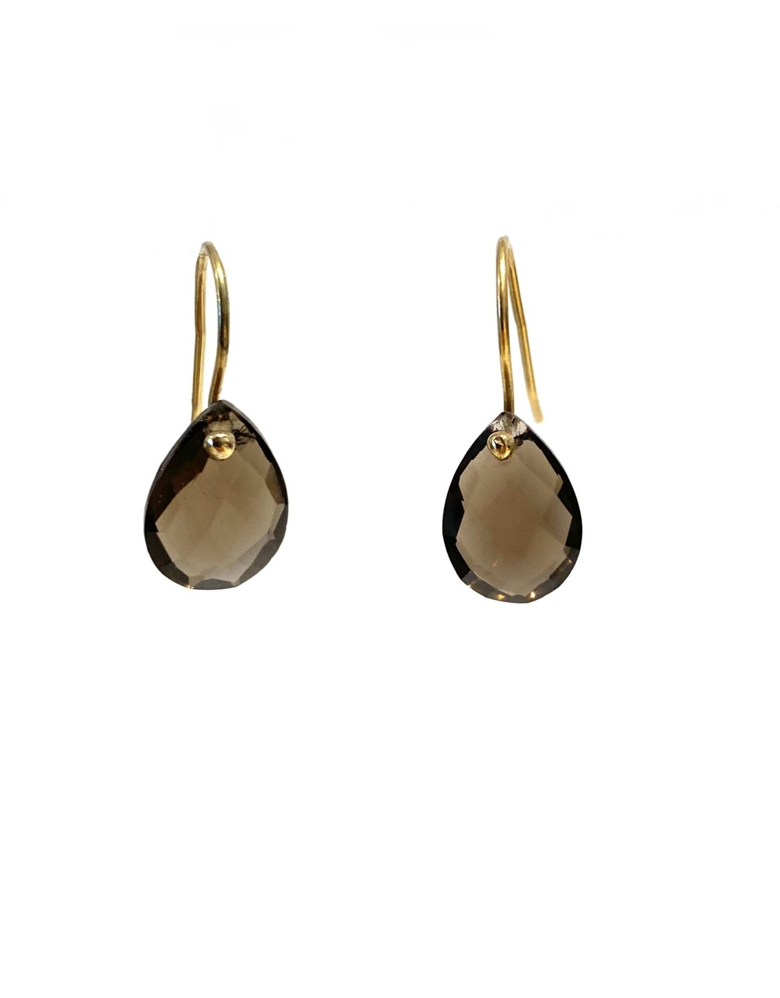 Bo Gold Earrings - Gold - Smokey Quartz