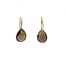 Bo Gold Earrings - Gold - Smokey Quartz