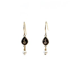 Bo Gold Earrings - Gold - Smokey Quartz
