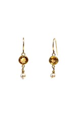 Bo Gold Earrings - Gold - Citrin