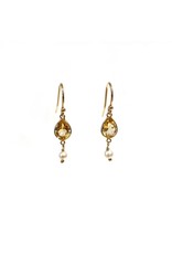 Bo Gold Earrings - Gold - Citrin