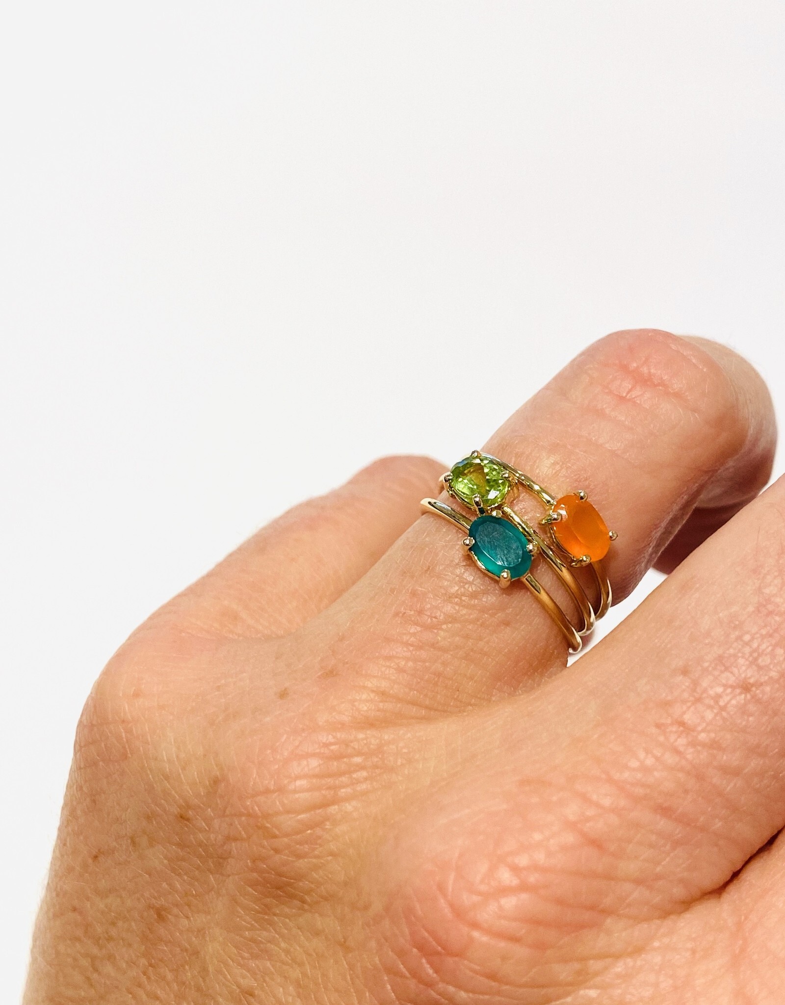 Bo Gold Ring - Goud - Groene Onyx