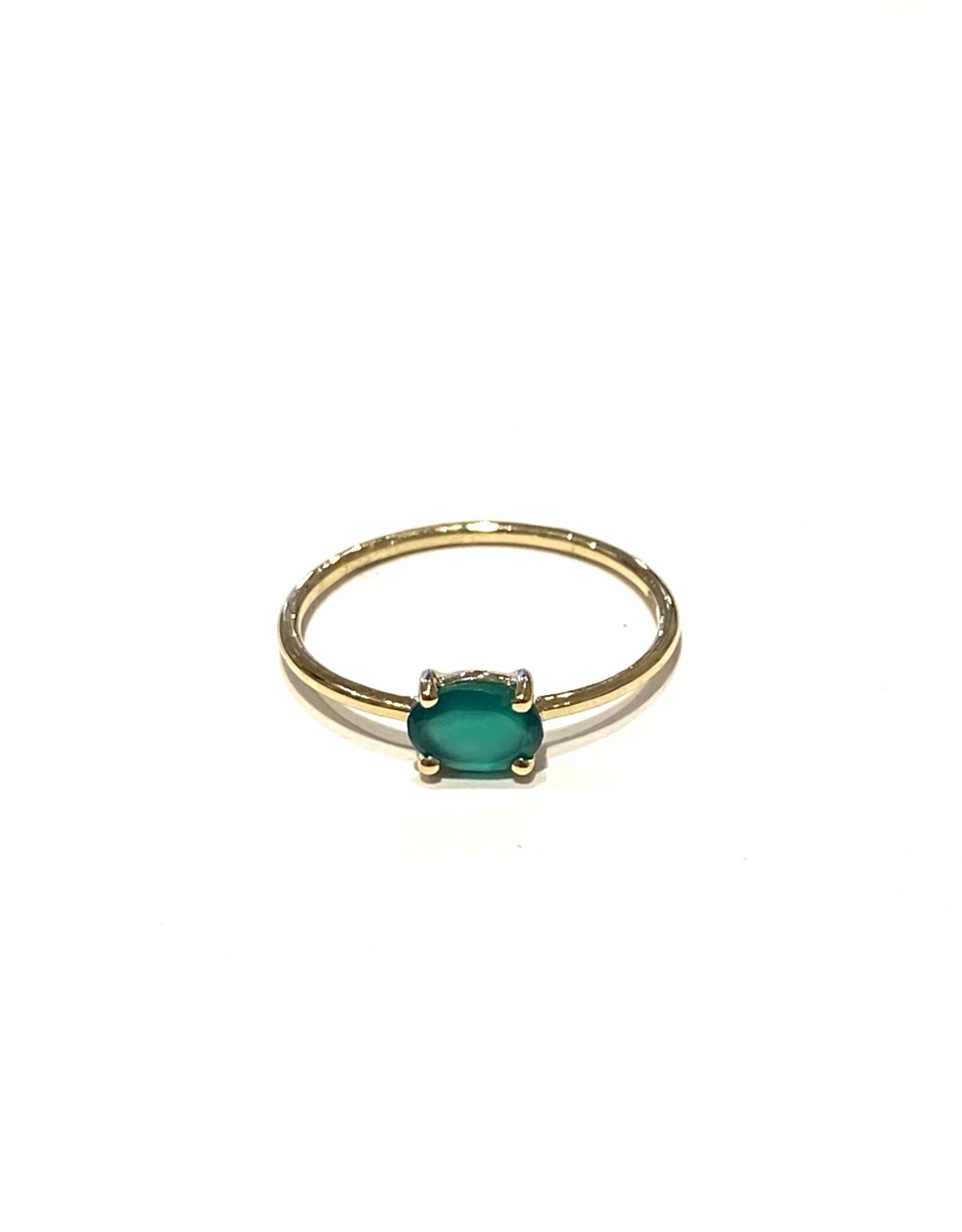 Bo Gold Ring - Goud - Groene Onyx