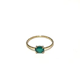 Bo Gold Ring - Goud - Groene Onyx