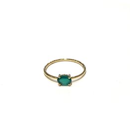 Bo Gold Ring - Goud - Groene Onyx