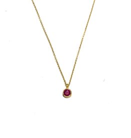 Bo Gold Necklace - Gold - Gemstone