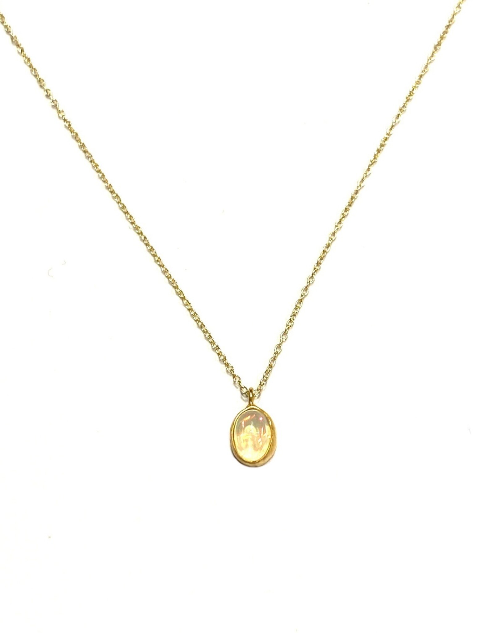 Bo Gold Necklace - Gold - Gemstone