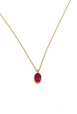 Bo Gold Necklace - Gold - Gemstone