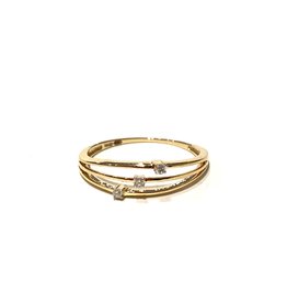 Bo Gold Ring - Goud - Drie diamantjes