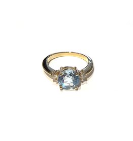 Navarro Ring - Gold - Blue Topaz - Diamond