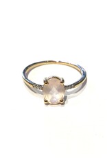 Bo Gold Ring - Gold - Pink Quartz - Diamond