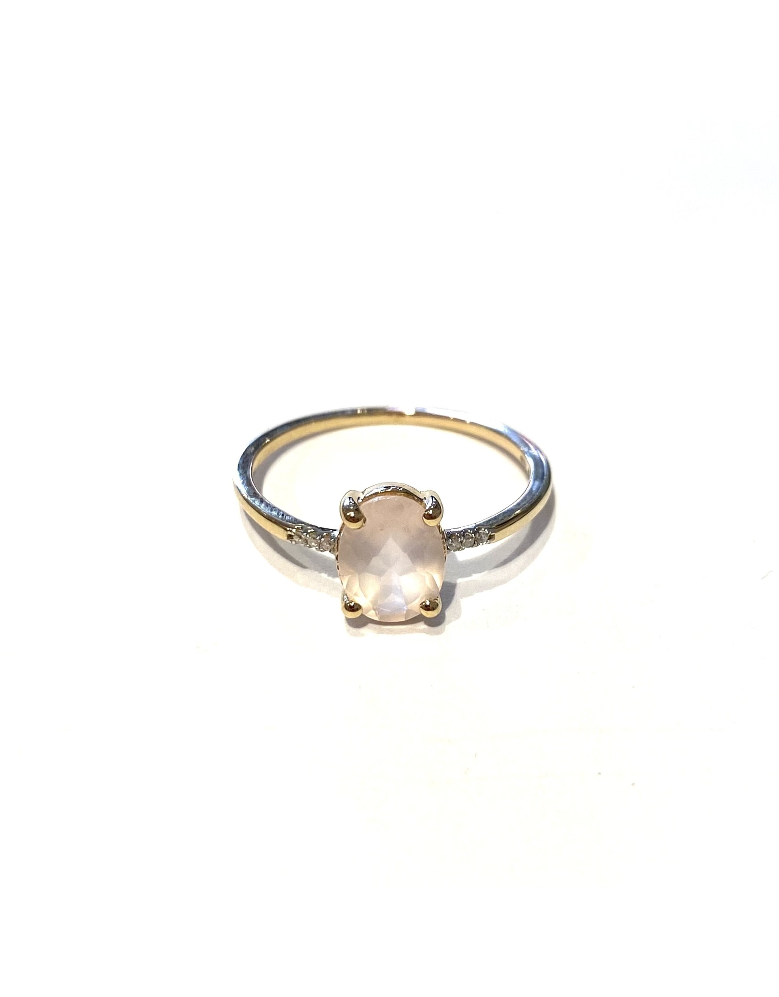 Bo Gold Ring - Gold - Pink Quartz - Diamond
