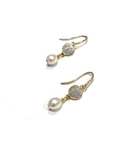 Bo Gold Earrings - Gold - Pearl - Diamonds