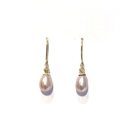 Navarro Earrings - Gold - Pearl - Diamond