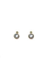 Navarro Earrings - Gold  - Blue Topaz - diamond