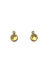 Navarro Oorbellen - Goud  - Citrien - Diamant