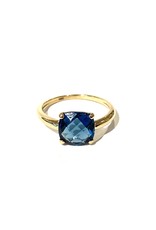 Navarro Ring - Goud - London blauw topaas
