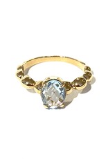 Navarro Ring - Goud - Blauw topaas