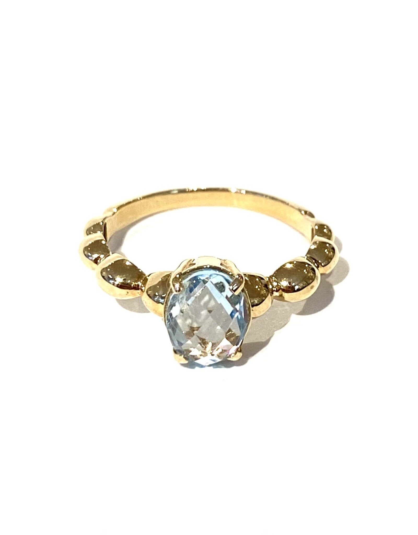 Navarro Ring - Goud - Blauw topaas