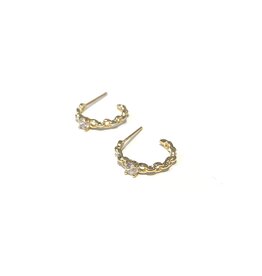 Bo Gold Earrings - Gold - Diamond