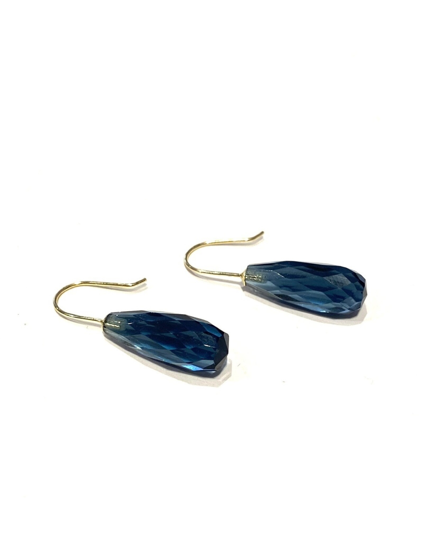 Bo Gold Earrings - Gold - London Blue Quartz