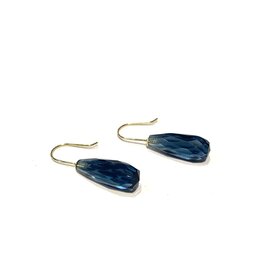 Bo Gold Oorbellen - Goud - London Blue Kwarts