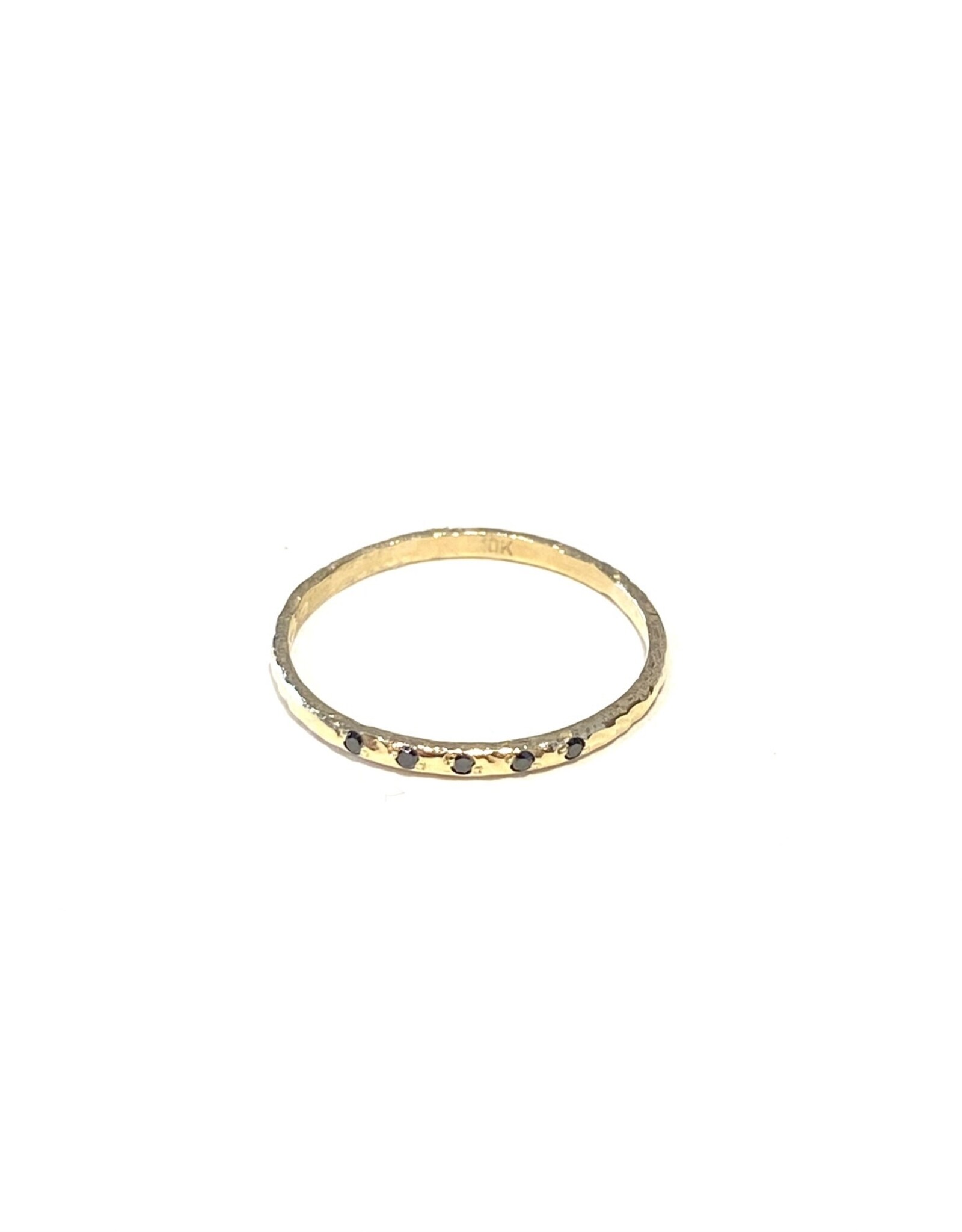 Lacee Alexandra Ring - Goud - Zwarte diamantjes