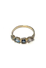Ring - Goud - Blauwe edelstenen