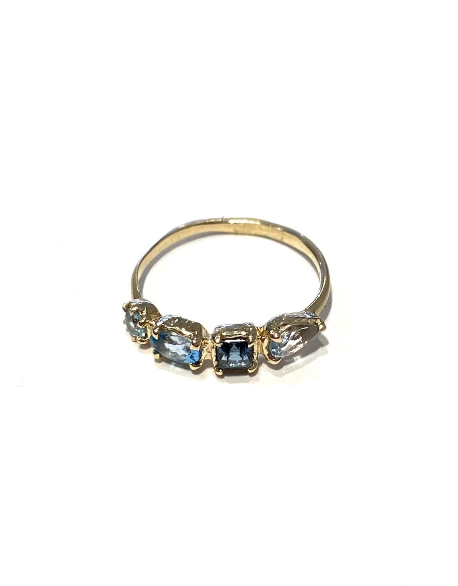 Ring - Goud - Blauwe edelstenen